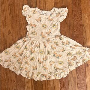 Posh Peanut Pandora Butterfly & Sun Print Ruffle Dress-3/4T